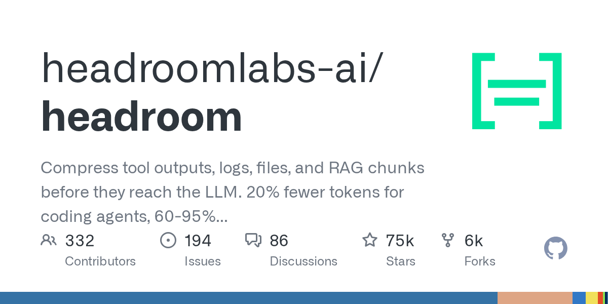 Headroom：LLMに渡す前にツール出力やログを圧縮の関連画像