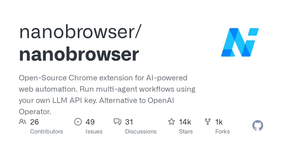 ブラウザ操作をAIに任せる拡張機能「Nanobrowser」の関連画像