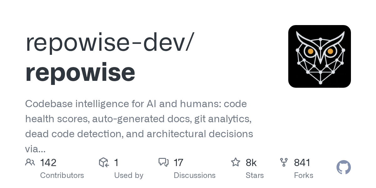 コードを解析してAIと人に渡す「repowise」の関連画像
